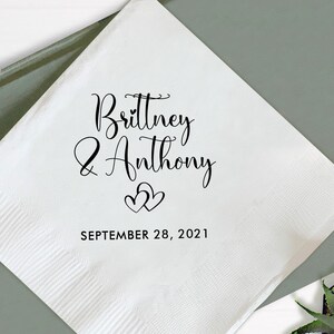 Personalized Wedding Napkin Favors, Customized Wedding Napkin Favors, Custom Wedding Napkins, Custom Wedding Napkins as Wedding Favors (357)