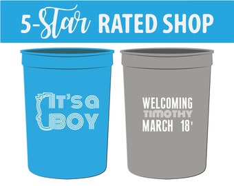 Baby Boy Shower Favors, It's a Boy Custom Stadium Cup, Custom Stadium Cup, Personalized Stadium Baby Shower Cups, Party Favors (137)