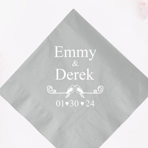 Custom Paper Wedding Napkins, Personalized Printed Wedding Napkins,  Wedding Napkins, Customized Cocktail Napkin as Favors and Gifts (606)