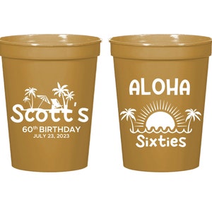 60th Birthday Plastic Cups, 60th Birthday Stadium Cup Favors, Custom Stadium Cup Favors, Personalized Stadium Cup Gift, Birthday Favor (477)