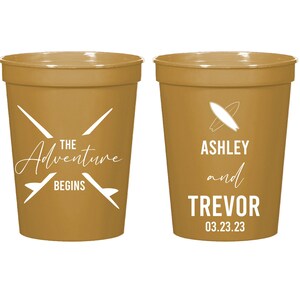 Abenteuer Hochzeit Stadion Cup Gefälligkeiten, personalisierte Hochzeit Stadion Tassen, Benutzerdefinierte Hochzeit Plastikbecher Gefälligkeiten, Benutzerdefinierte Bevorzugungen Plastikbecher (502)