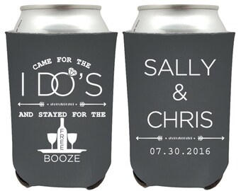 Download Wedding Koozies Stayed For The Booze Etsy