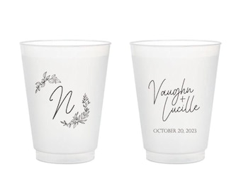 Plastic Cups Wedding Favors, Custom Wedding Plastic Cups Favors, Custom Frosted Cups Wedding Favors, Personalized Plastic Cups Favors (369)