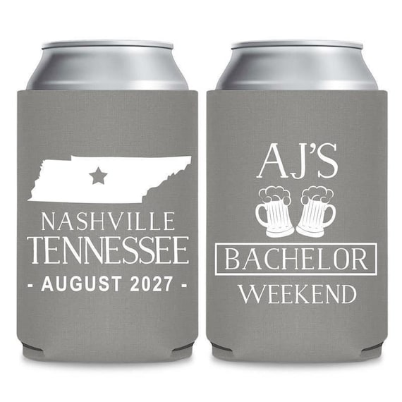 Bachelor Party Weekend Can Coolers - Bachelor Party Favors - Stag Party Favors - State Pride Bachelor Weekend Beer Can Coolers (16)