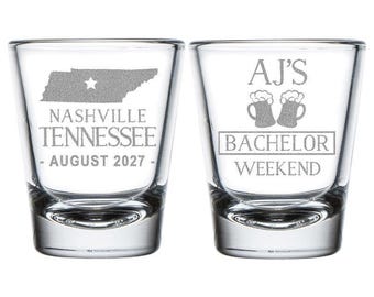 Bachelor Party Shot Glasses, Bachelor Party Shot Glass Favors, Custom Bachelor Party Shot Glasses, State Bachelor Party Shot Glass Gift (16)