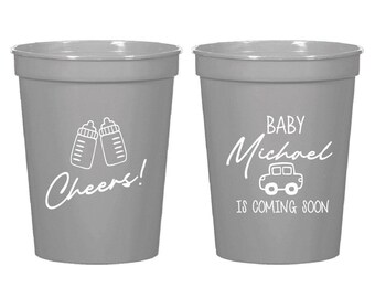 Baby Shower Stadium Cup, Personalized Baby Shower Stadium Cup Favor, Custom Baby Shower Favors, Stadium Cups as Favors for Baby Shower (602)