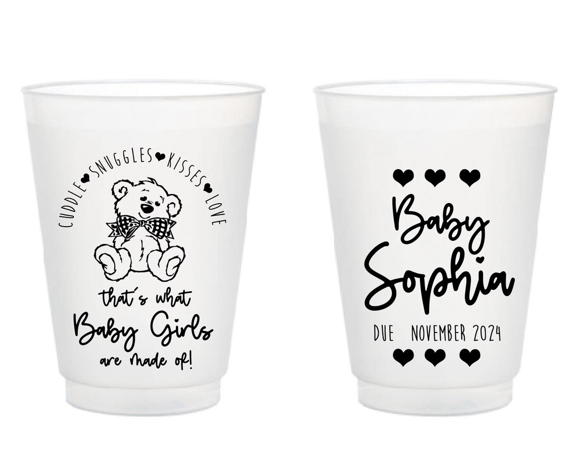 Gender Reveal Baby Shower Cups Party Favors Baby Shower Etsy