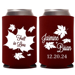 Smitten Custom Wedding Can Coolers with Couple's Names