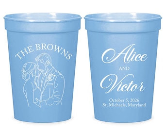Personalized Photo Stadium Cup Favors, Custom Wedding Photo Stadium Cups, Customized Stadium Cups as Wedding Favors, Personalized Cups (648)