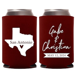 Texas State Map Can Coolers, State Wedding Can Coolers, Any State Wedding Favors, Texas Wedding Favors, State Wedding Keepsake Favors (168)