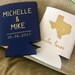 Personalized State Pride Texas Wedding Can Coolers, Custom Wedding Beer Can Coolers with State Map - Beer Can Coolers as Wedding Favors (5) 