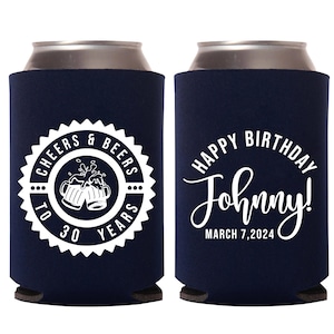 Custom Favors Birthday Can Coolers, Birthday Can Coolers, 30th Birthday Can coolers, Birthday Beer Can Coolers, Birthday Party Favors (323)