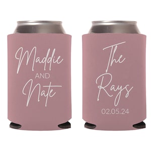 Custom Wedding Can Coolers, Custom Wedding Can Coolie Favors, Personalized Wedding Favors, Can Coolie Favor, Wedding Beer Hugger Favor (386)