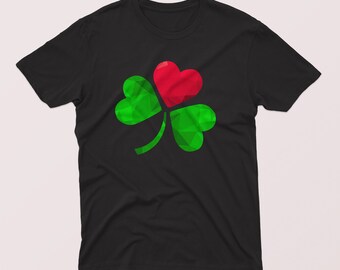 Heart Leaf Design T-shirt, Celebration T-shirt, Green Leaf Design T-shirt, Feast Day tee, St. Patrick's Day T-shirt Design, Gift Shirt (273)