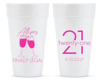 20oz Birthday Cups, Foam Cups for Birthdays, Customized Birthday Cups, Personalized Birthday Foam Cups, Customized Foam Cups as Favors (645)