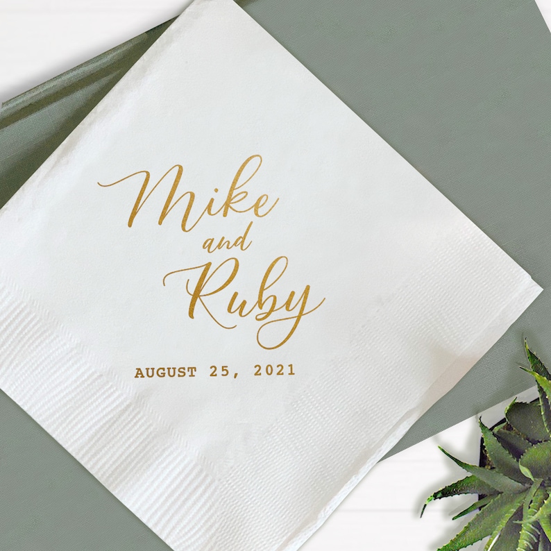 Personalized Wedding Cocktail Napkins Personalized Wedding Etsy