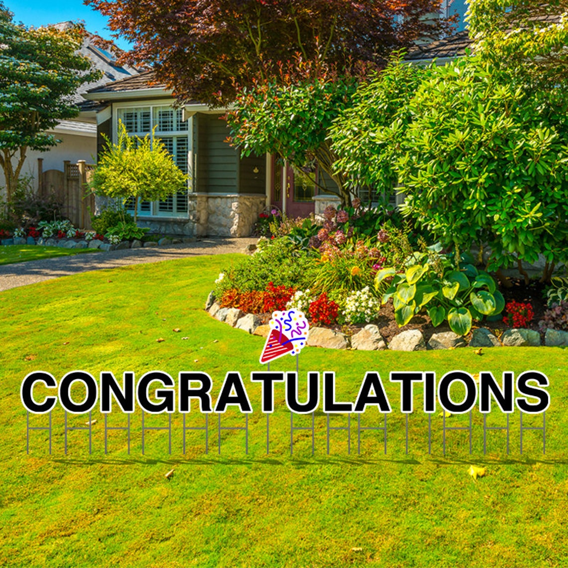 Congratulations Yard Sign Congratulations Lawn Letters Etsy