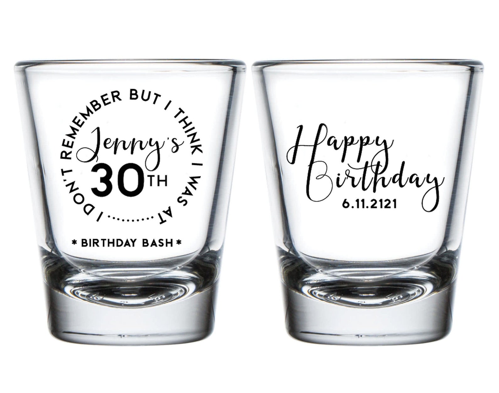 30th Birthday Bash Shot Glass Custom 30th Birthday Shot Etsy