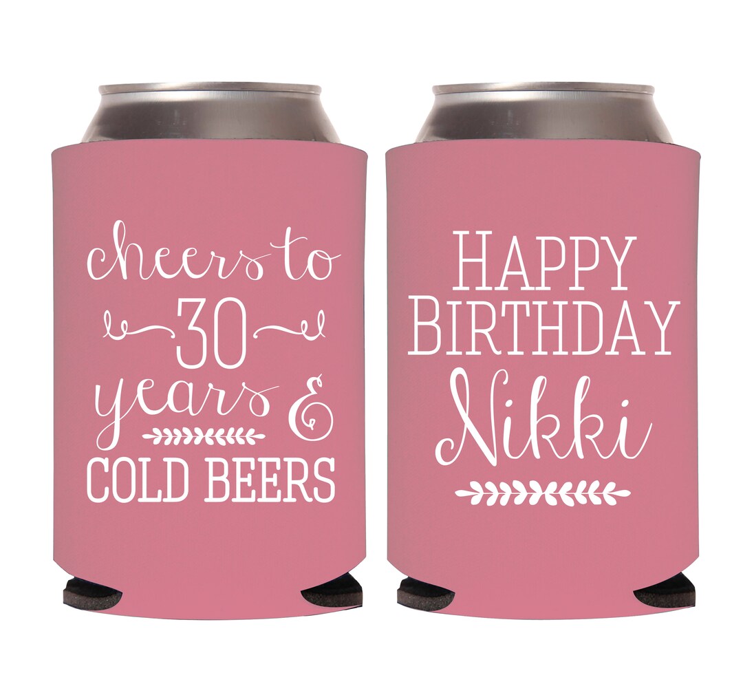 Personalized Birthday Can Coolers - Bulk 70-Pack, Custom Photo/Name/Year, Black & Gold - View #9