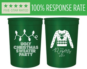 クリスマスパーティーのカスタムスタジアムカップの記念品、醜いクリスマスセーターパーティーのビールスタジアムカップの記念品、クリスマスパーティーの記念品 (118)