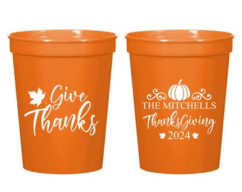 Custom Thanksgiving Party Stadium Cup, Personalized Thanksgiving Party Plastic Cup, Thanksgiving Stadium Cup Favors, Stadium Cup Favor (595)