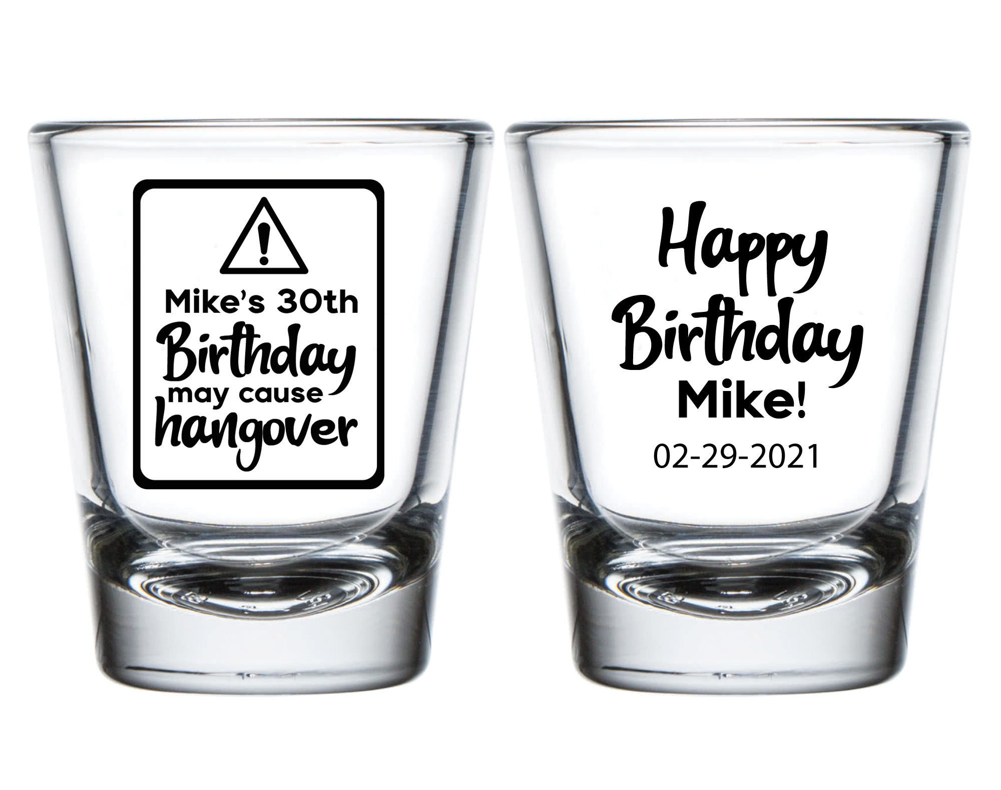 30th Birthday Shot Glasses Custom 30th Birthday Shot Glasses Etsy