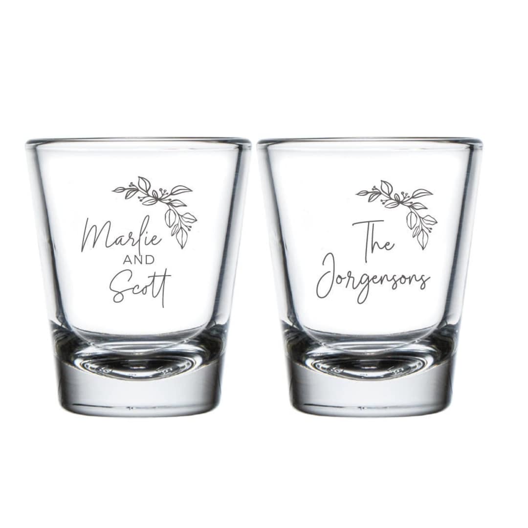 Personalized Wedding Shot Glass Favors, Custom Wedding Shot Glass Favors, Custom Shot Glasses