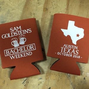 Bachelor Party Weekend Can Coolers - Bachelor Party Favors - Stag Party Favors - State Pride Bachelor Weekend Beer Can Coolers (16) image 2