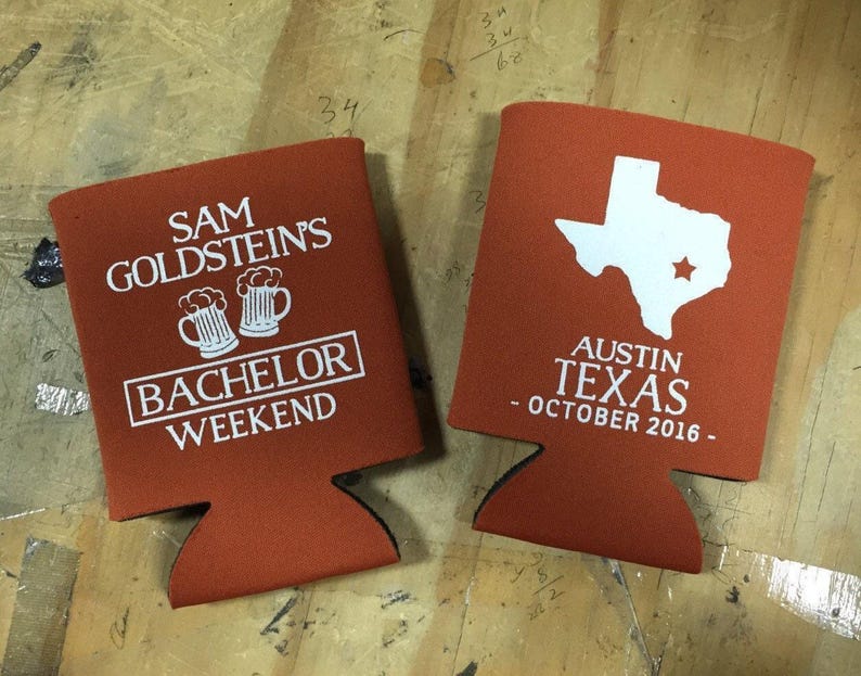 Bachelor Party Weekend Can Coolers - Bachelor Party Favors - Stag Party Favors - State Pride Bachelor Weekend Beer Can Coolers (16) image 2