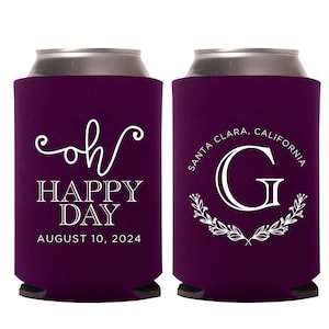 Personalized Monogram Can Cooler, Southern Wedding Can Cooler, Rustic Wedding Beer Insulator, Rustic Monogram Cooler, Southern Wedding (9)