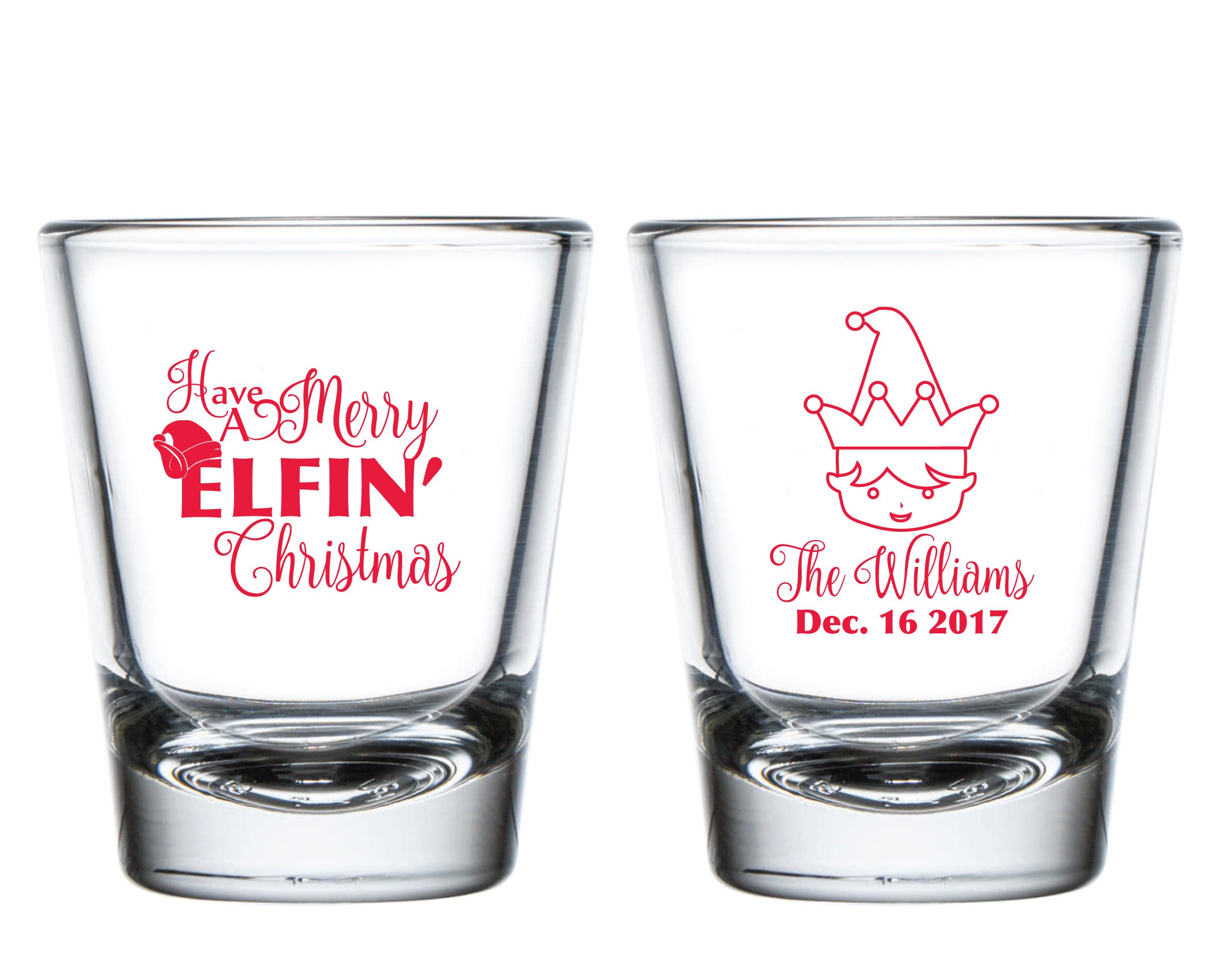Merry Elfin Christmas Shot Glasses Shot Glasses for Christmas Etsy