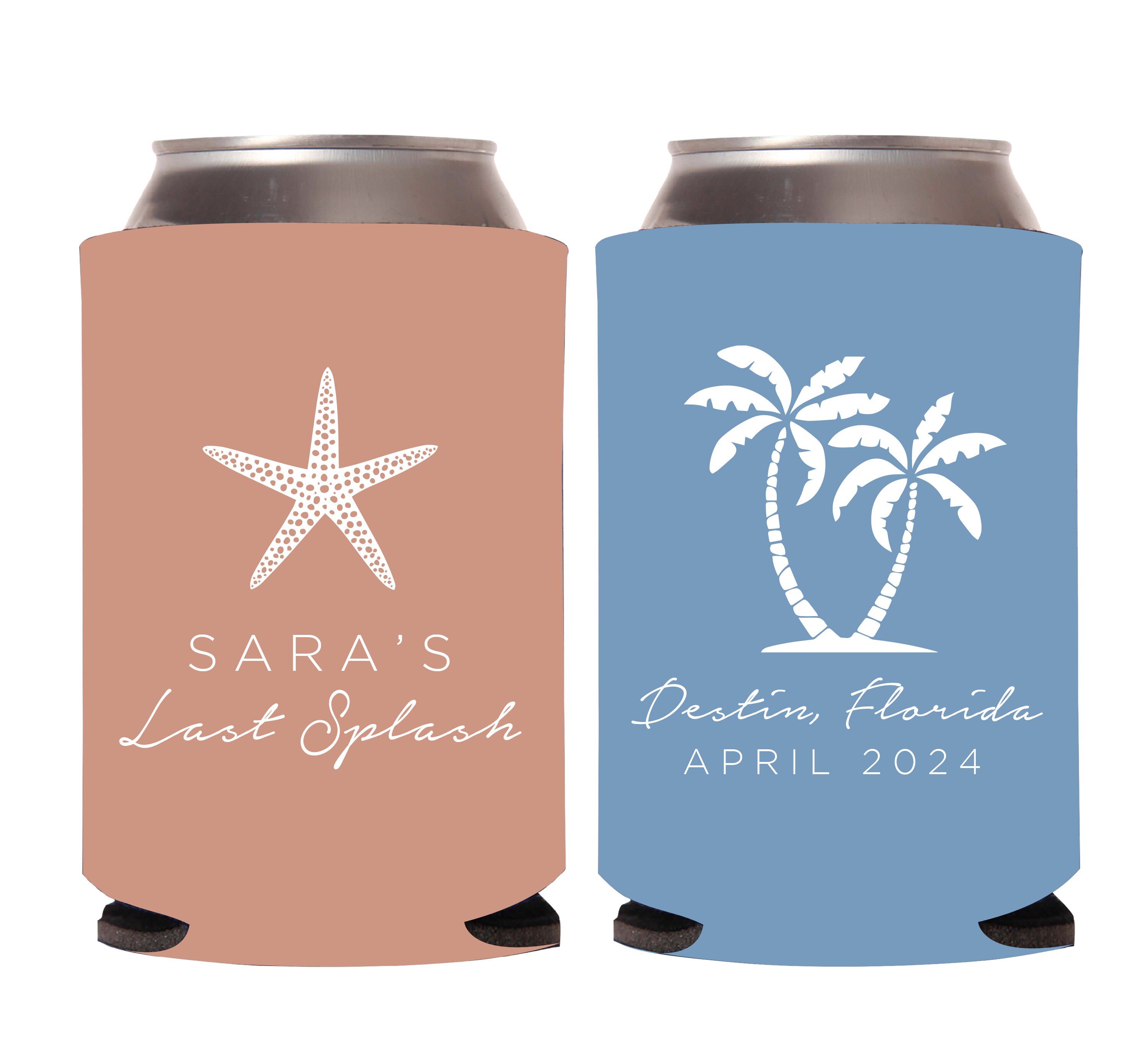 Floral Drink Koozie Favors  Wedding Bridal Shower Can + Bottle Beer Koozies  — Shop Hair Tie Favors + Gifts