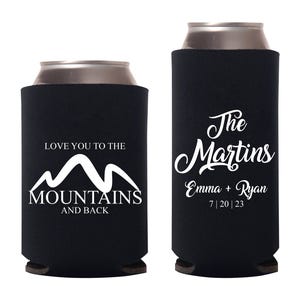 Custom Wedding Beer Huggers, Can Cooler Wedding Favors, Wedding Can Coolers as Favor, Personalized Can Cooler for Wedding, Beer Hugger (506)