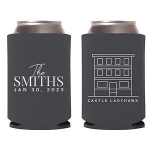 Custom Wedding Coolers, Custom Wedding Can Cooler Favors, Personalized Wedding Favors, Custom Beer Hugger Favors, Wedding Can Coolers (362)