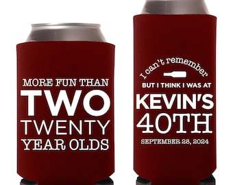Enfriadores de latas para 40 cumpleaños, enfriadores de latas personalizados para cumpleaños, recuerdo de fiesta de 40 cumpleaños, enfriadores de latas personalizados para recuerdo de 40 cumpleaños (64)