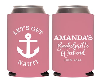 Personalized Can Cooler, Nautical Bachelorette Party Favors, Bachelorette Party Beer Holder, Beer Holders, Stubbies, Stubby Holders (198)