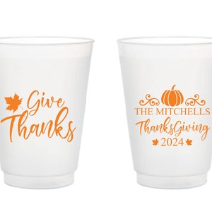 Custom Thanksgiving Party Frosted Cup, Personalized Thanksgiving Party Plastic Cup, Thanksgiving Frosted Cup Favors, Frosted Cup Favor (595)