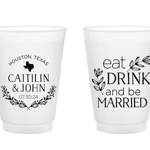Wedding Frosted Cups, Custom Wedding Frosted Cups, Personalized Wedding Frosted Cups, Frosted Cups Wedding Favors, Plastic Cup Favors (11)