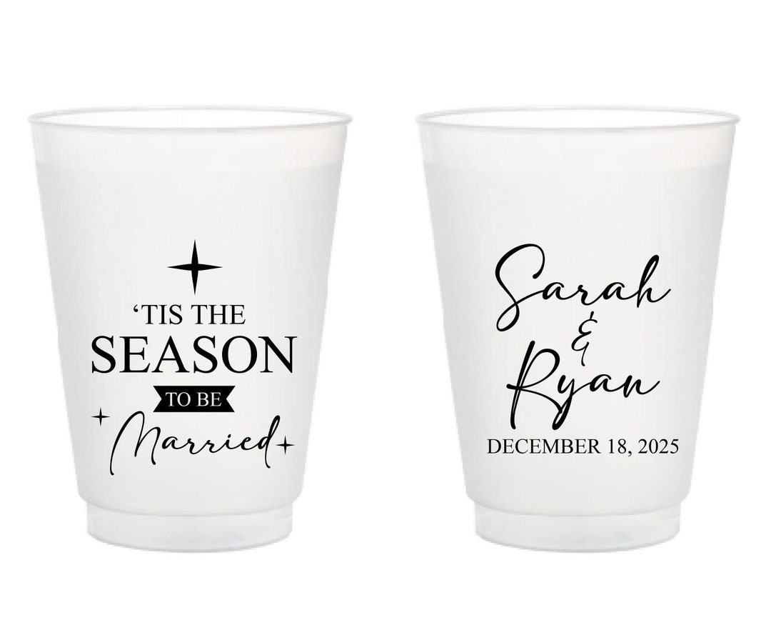 Christmas Wedding Customized Cups Custom Christmas Wedding Etsy