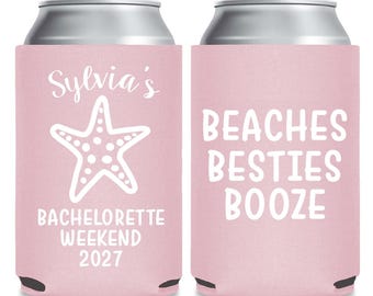 Beach Besties Booze Beer Holder, Bachelorette Party Beer Holder, Beer Holder For Bachelorette Party, Bachelorette Party Can Coolers (186)
