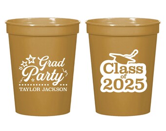 Vasos de plástico personalizados para fiesta de graduación, recuerdos de graduación (615)