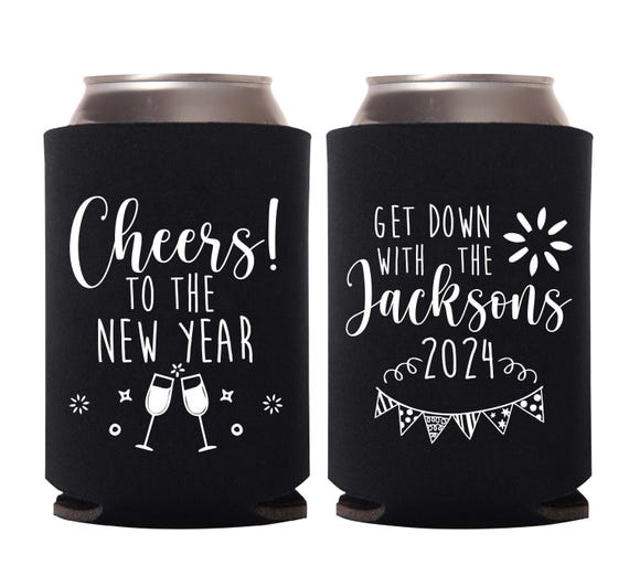 New Years Party Favor Can Coolers, Cheers To The New Year, Party Favor Beer Can Cooler for New Years Party, New Years Eve Party Favors (120)