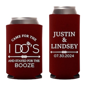 Custom Wedding Favors - Can Coolers - Personalized Can Cooler Wedding Favors - Custom Funny Beer Can Coolers Insulators for Wedding (20) image 1