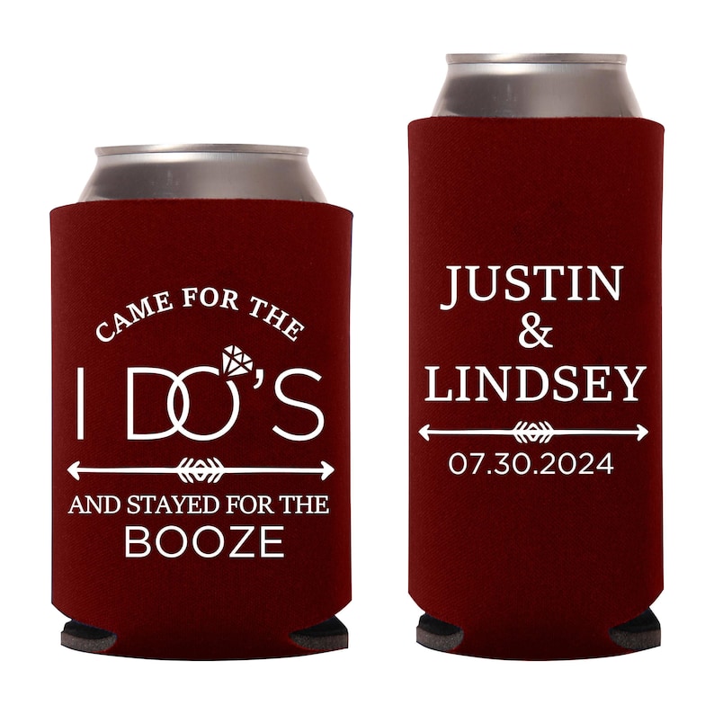 Custom Wedding Favors - Can Coolers - Personalized Can Cooler Wedding Favors - Custom Funny Beer Can Coolers Insulators for Wedding (20) image 1