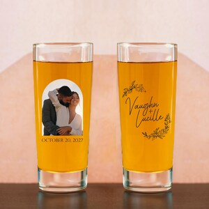 Custom Full Color Tall Shot Glasses, Personalized Full Color Wedding Tall Shot Glasses, Customized Full Color Tall Shot Glasses Favors (632)