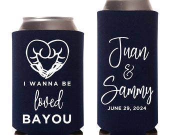 Personalized Favors, Louisiana Wedding Beer Can Coolers Party Favors, Pesonalized Wedding Favors, Southern Can Coolers for Weddings (73)