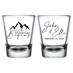 Wedding Shot Glasses, Customized Wedding Shot Glass, Personalized Wedding Shot Glass Favors, Customized Shot Glasses as Wedding Favors (300)