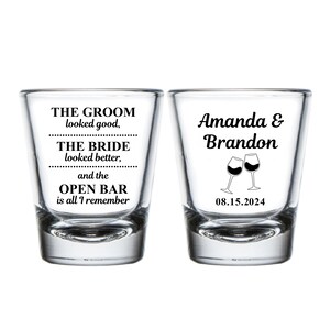Personalized Favors Wedding Shot Glasses, Personalized Wedding Bar Shot Glasses, Wedding Favor, Customized Shot Glasses for Weddings (144)