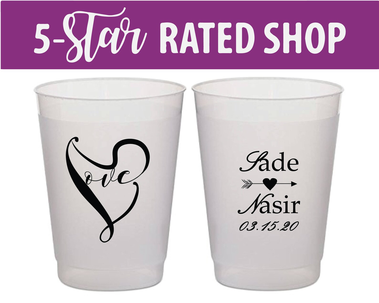 Love Frosted Cups Love Stadium Cups Love Wedding Stadium Etsy
