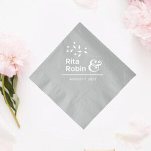 Wedding Beverage Napkins, Custom Napkins for Wedding, Custom Wedding Napkins, 2ply Personalized Beverage Wedding Napkins Custom Favors (559)
